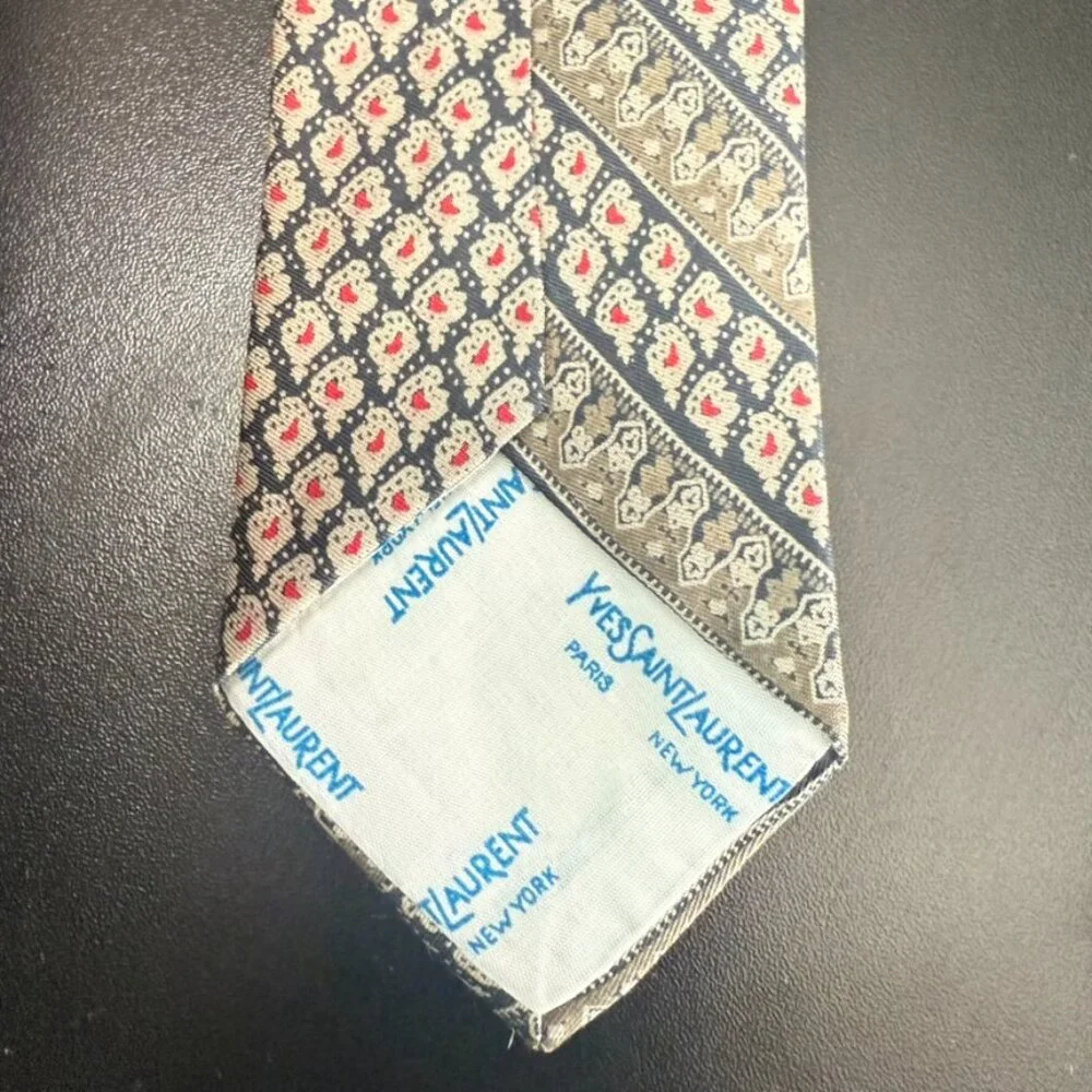 Vintage Yves Saint‎ Laurent Tie Mens All Silk 3